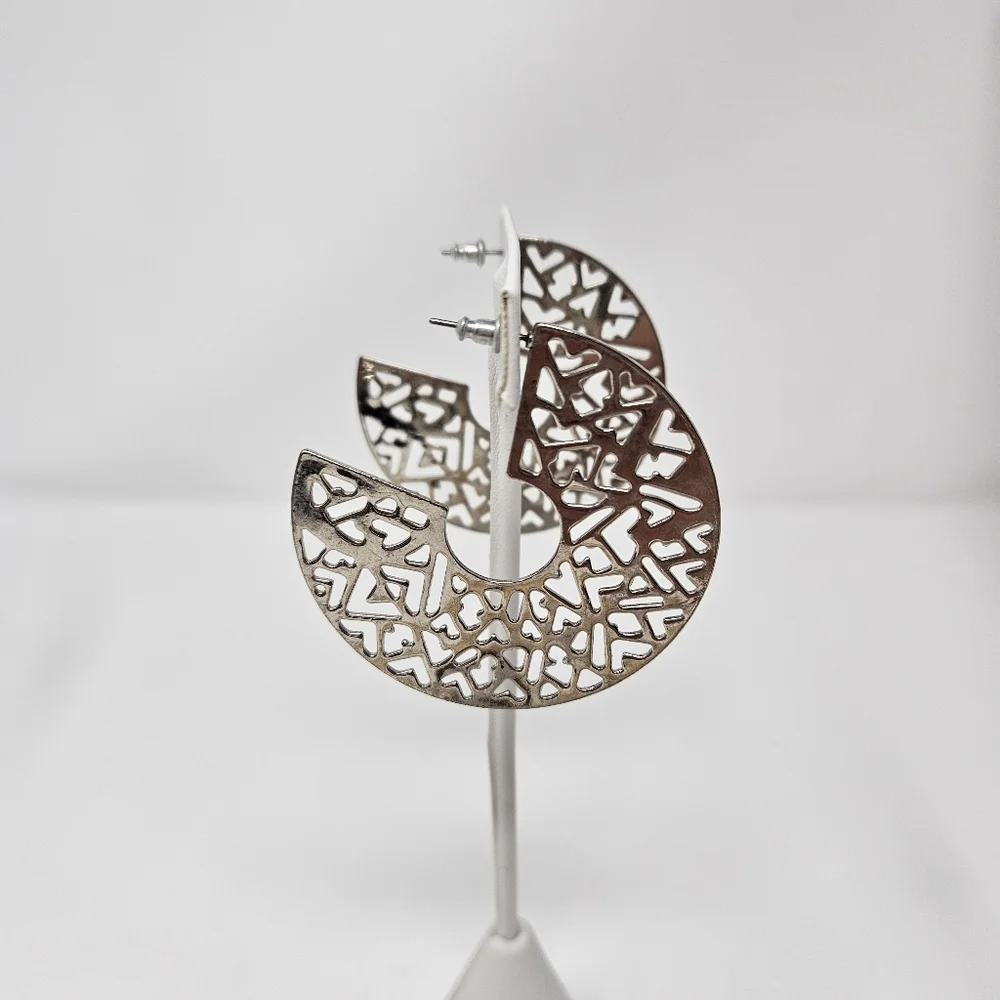 Silver Tone Hoop Style Earrings
